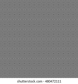 Seamless pattern with symmetric geometric ornament. Striped black abstract on white background. Repeated triangles and rhombuses wallpaper. Vector illustration