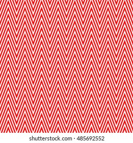 Seamless pattern with symmetric geometric ornament.  Bright red zigzag abstract on white background. Repeated chevrons wallpaper. Ethnic vector illustration