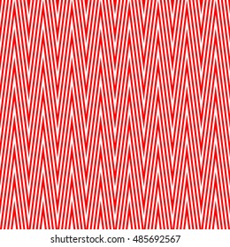Seamless pattern with symmetric geometric ornament.  Bright red zigzag abstract on white background. Repeated chevrons wallpaper. Ethnic vector illustration
