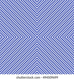 Seamless pattern with symmetric geometric ornament. Repeated navy engrailed and invected lines on white background. Heraldry motif. Zigzag abstract wallpaper. Jagged vector illustration