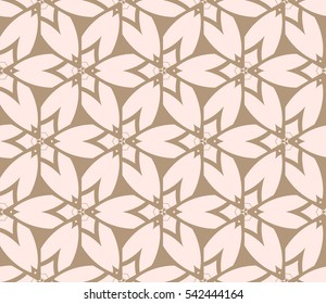 Seamless pattern with symmetric geometric ornament. Ornamental mosaic texture. Abstract background. Vector illustration.