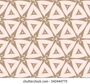Seamless pattern with symmetric geometric ornament. Ornamental mosaic texture. Abstract background. Vector illustration.