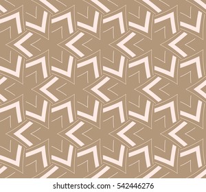 Seamless pattern with symmetric geometric ornament. Ornamental mosaic texture. Abstract background. Vector illustration.