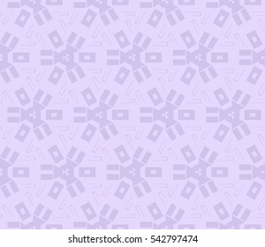 Seamless pattern with symmetric geometric ornament. Ornamental mosaic texture. Abstract background. Vector illustration.