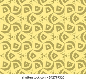 Seamless pattern with symmetric geometric ornament. Ornamental mosaic texture. Abstract background. Vector illustration.