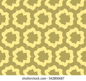 Seamless pattern with symmetric geometric ornament. Ornamental mosaic texture. Abstract background. Vector illustration.