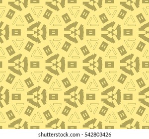 Seamless pattern with symmetric geometric ornament. Ornamental mosaic texture. Abstract background. Vector illustration.