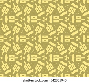 Seamless pattern with symmetric geometric ornament. Ornamental mosaic texture. Abstract background. Vector illustration.