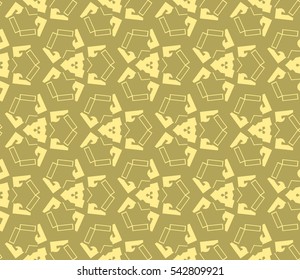Seamless pattern with symmetric geometric ornament. Ornamental mosaic texture. Abstract background. Vector illustration.