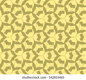 Seamless pattern with symmetric geometric ornament. Ornamental mosaic texture. Abstract background. Vector illustration.