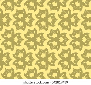Seamless pattern with symmetric geometric ornament. Ornamental mosaic texture. Abstract background. Vector illustration.