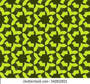 Seamless pattern with symmetric geometric ornament. Ornamental mosaic texture. Abstract background. Vector illustration.