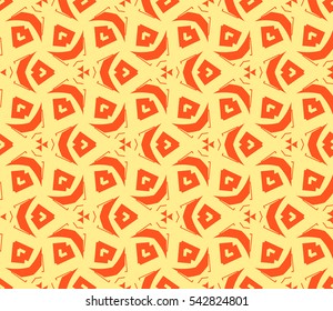 Seamless pattern with symmetric geometric ornament. Ornamental mosaic texture. Abstract background. Vector illustration.