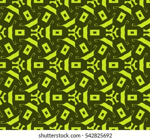 Seamless pattern with symmetric geometric ornament. Ornamental mosaic texture. Abstract background. Vector illustration.