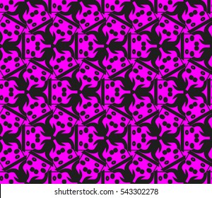 Seamless pattern with symmetric geometric ornament. Ornamental mosaic texture. Abstract background. Vector illustration.