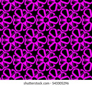Seamless pattern with symmetric geometric ornament. Ornamental mosaic texture. Abstract background. Vector illustration.