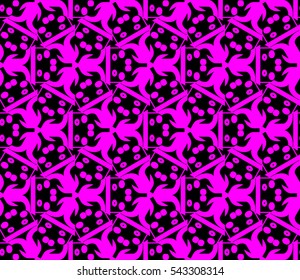 Seamless pattern with symmetric geometric ornament. Ornamental mosaic texture. Abstract background. Vector illustration.