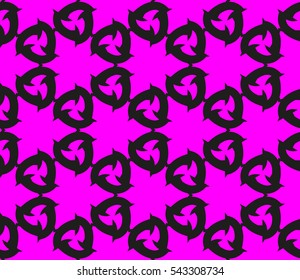Seamless pattern with symmetric geometric ornament. Ornamental mosaic texture. Abstract background. Vector illustration.