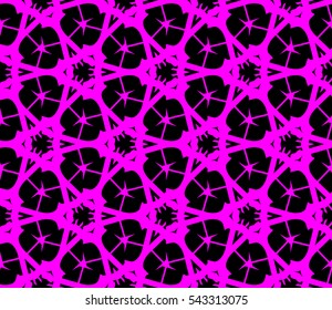 Seamless pattern with symmetric geometric ornament. Ornamental mosaic texture. Abstract background. Vector illustration.