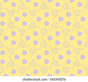 Seamless pattern with symmetric geometric ornament. Ornamental mosaic texture. Abstract background. Vector illustration.