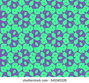 Seamless pattern with symmetric geometric ornament. Ornamental mosaic texture. Abstract background. Vector illustration.