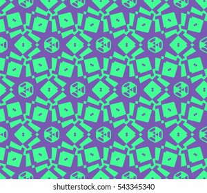 Seamless pattern with symmetric geometric ornament. Ornamental mosaic texture. Abstract background. Vector illustration.