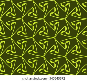 Seamless pattern with symmetric geometric ornament. Ornamental mosaic texture. Abstract background. Vector illustration.