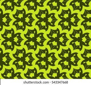 Seamless pattern with symmetric geometric ornament. Ornamental mosaic texture. Abstract background. Vector illustration.