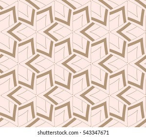 Seamless pattern with symmetric geometric ornament. Ornamental mosaic texture. Abstract background. Vector illustration.