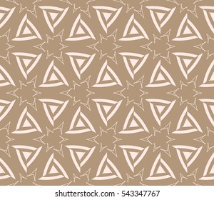 Seamless pattern with symmetric geometric ornament. Ornamental mosaic texture. Abstract background. Vector illustration.