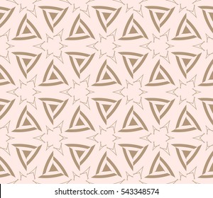 Seamless pattern with symmetric geometric ornament. Ornamental mosaic texture. Abstract background. Vector illustration.