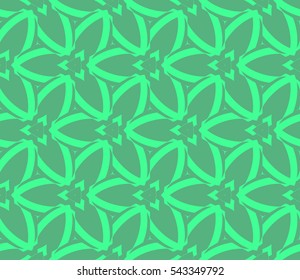 Seamless pattern with symmetric geometric ornament. Ornamental mosaic texture. Abstract background. Vector illustration.