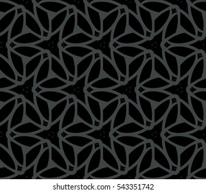 Seamless pattern with symmetric geometric ornament. Ornamental mosaic texture. Abstract background. Vector illustration.