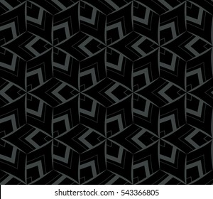 Seamless pattern with symmetric geometric ornament. Ornamental mosaic texture. Abstract background. Vector illustration.