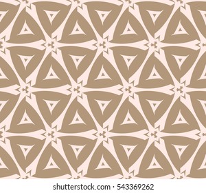 Seamless pattern with symmetric geometric ornament. Ornamental mosaic texture. Abstract background. Vector illustration.