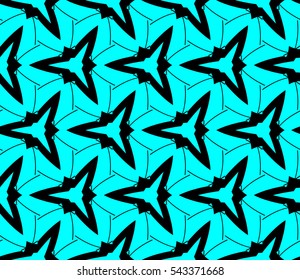 Seamless pattern with symmetric geometric ornament. Ornamental mosaic texture. Abstract background. Vector illustration.