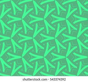 Seamless pattern with symmetric geometric ornament. Ornamental mosaic texture. Abstract background. Vector illustration.