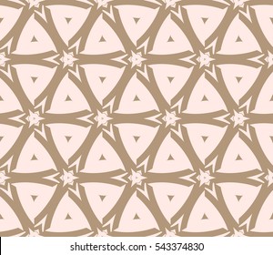 Seamless pattern with symmetric geometric ornament. Ornamental mosaic texture. Abstract background. Vector illustration.