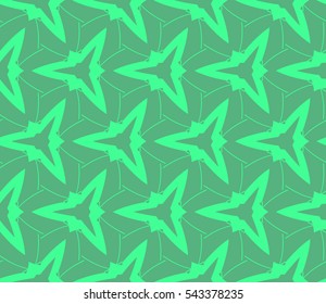 Seamless pattern with symmetric geometric ornament. Ornamental mosaic texture. Abstract background. Vector illustration.