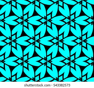 Seamless pattern with symmetric geometric ornament. Ornamental mosaic texture. Abstract background. Vector illustration.