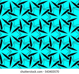 Seamless pattern with symmetric geometric ornament. Ornamental mosaic texture. Abstract background. Vector illustration.