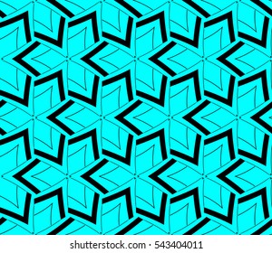 Seamless pattern with symmetric geometric ornament. Ornamental mosaic texture. Abstract background. Vector illustration.