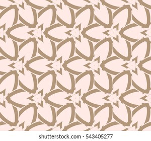 Seamless pattern with symmetric geometric ornament. Ornamental mosaic texture. Abstract background. Vector illustration.