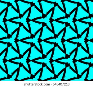 Seamless pattern with symmetric geometric ornament. Ornamental mosaic texture. Abstract background. Vector illustration.