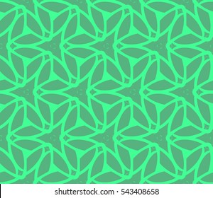 Seamless pattern with symmetric geometric ornament. Ornamental mosaic texture. Abstract background. Vector illustration.