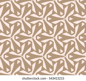 Seamless pattern with symmetric geometric ornament. Ornamental mosaic texture. Abstract background. Vector illustration.