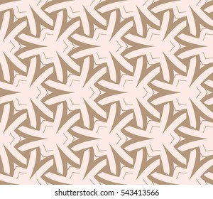 Seamless pattern with symmetric geometric ornament. Ornamental mosaic texture. Abstract background. Vector illustration.
