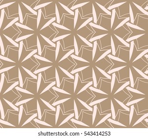 Seamless pattern with symmetric geometric ornament. Ornamental mosaic texture. Abstract background. Vector illustration.