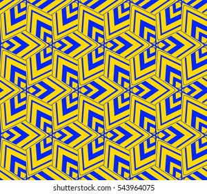 Seamless pattern with symmetric geometric ornament. Ornamental mosaic texture. Abstract background. Vector illustration.