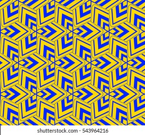 Seamless pattern with symmetric geometric ornament. Ornamental mosaic texture. Abstract background. Vector illustration.